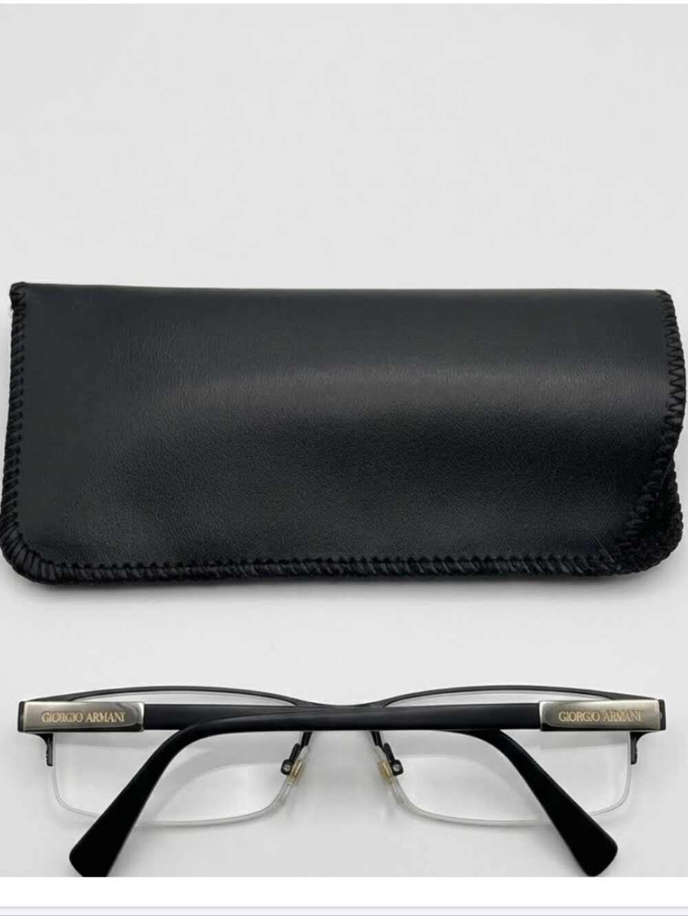 Emporio Armani Black and Silver Men's Toiletry / Eyewear Case Set